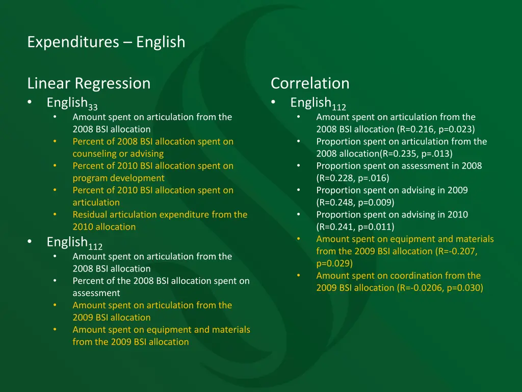 expenditures english