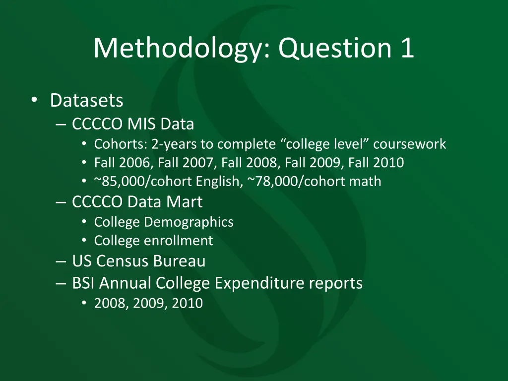 methodology question 1