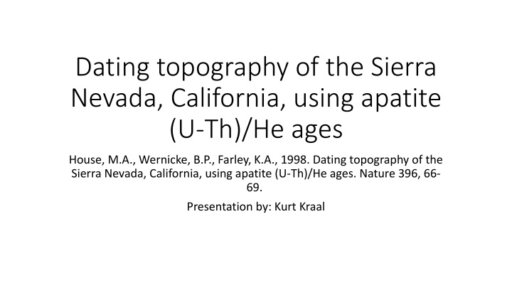 dating topography of the sierra nevada california