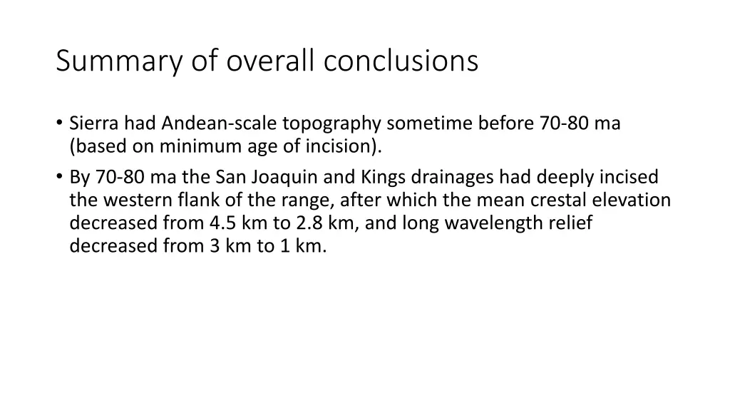 summary of overall conclusions