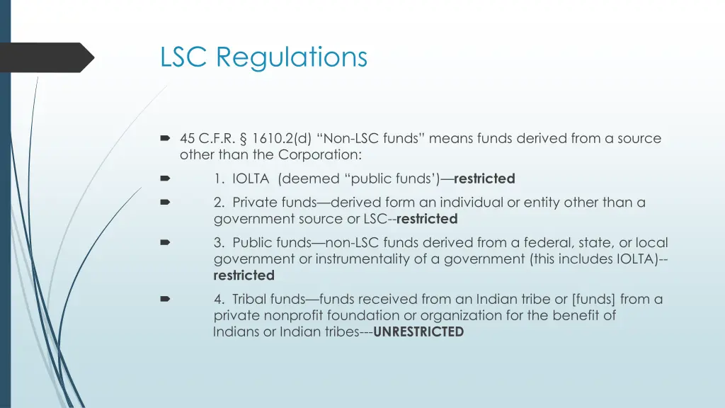 lsc regulations