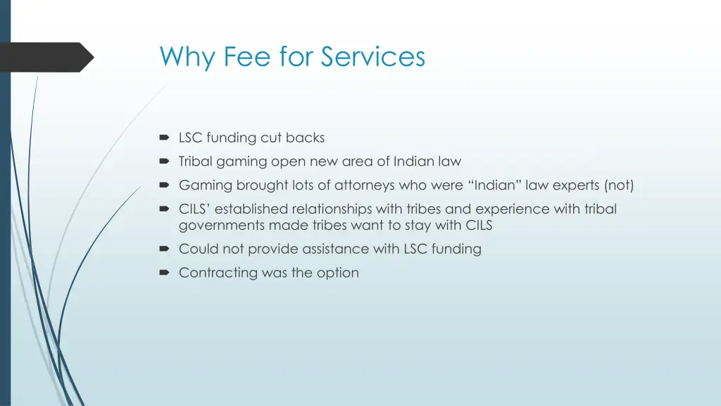 why fee for services