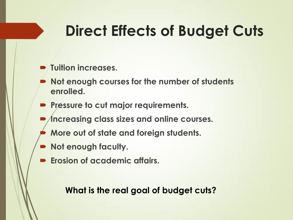 direct effects of budget cuts