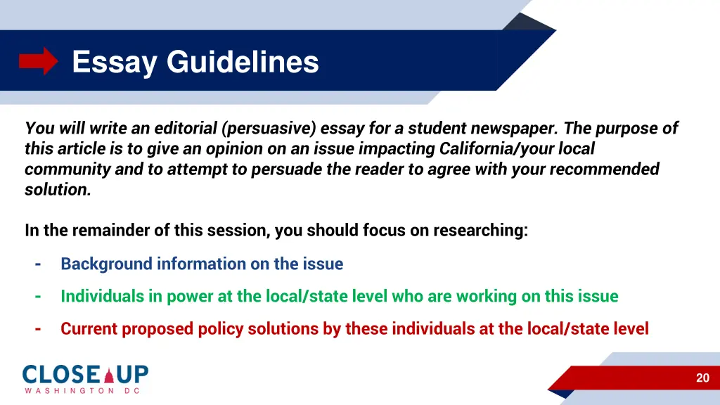 essay guidelines