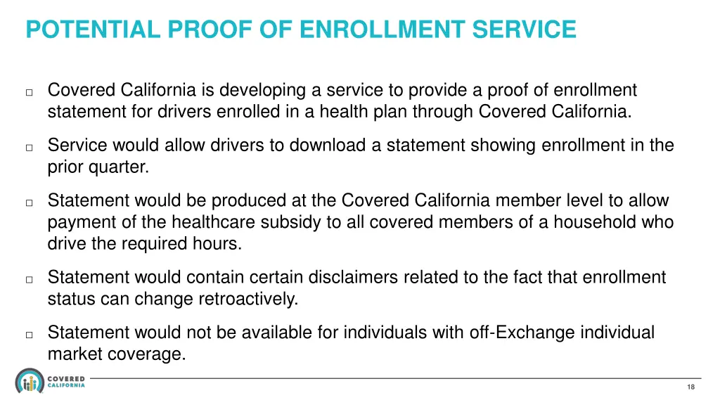 potential proof of enrollment service