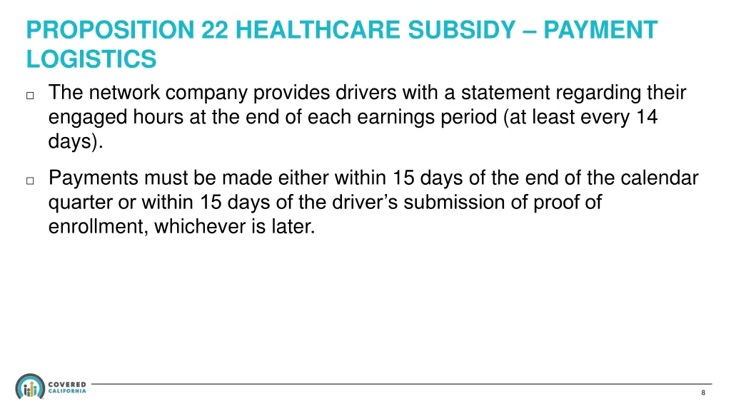 proposition 22 healthcare subsidy payment