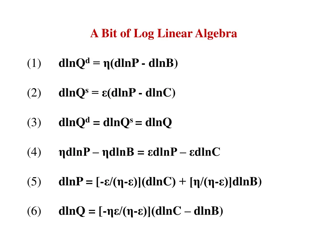 a bit of log linear algebra