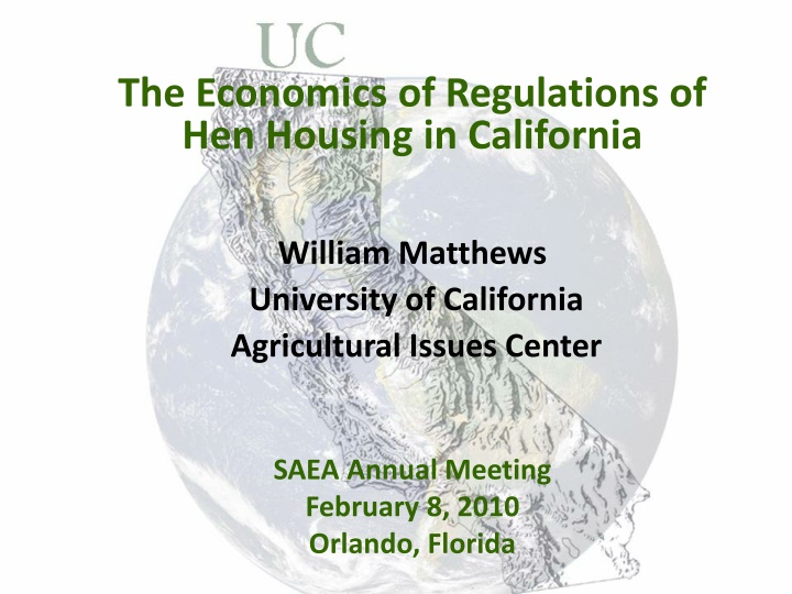 the economics of regulations of hen housing