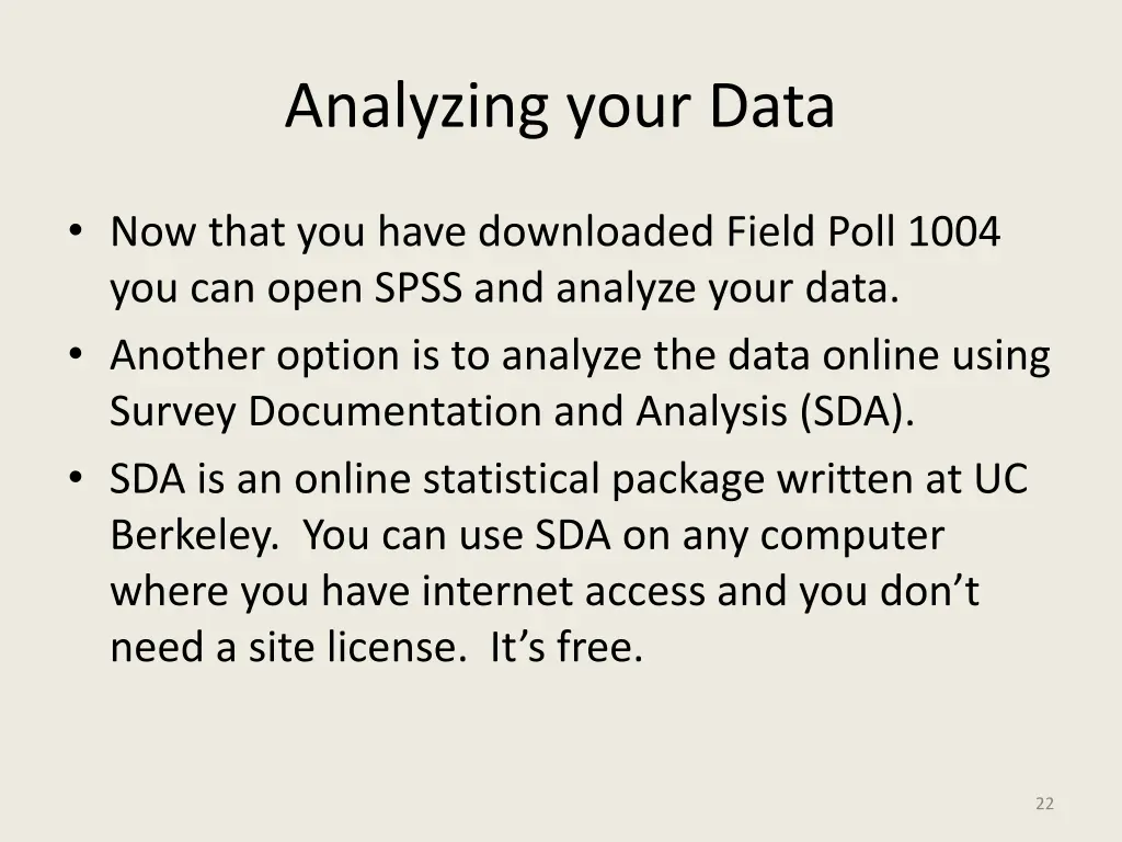 analyzing your data