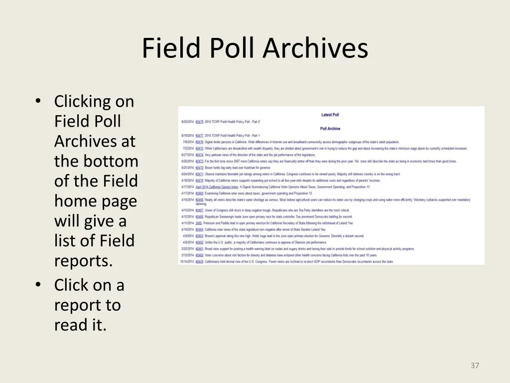 field poll archives