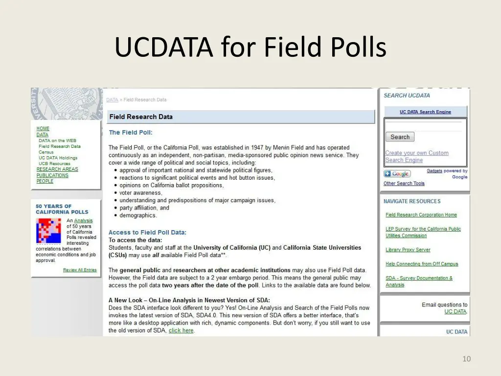 ucdata for field polls