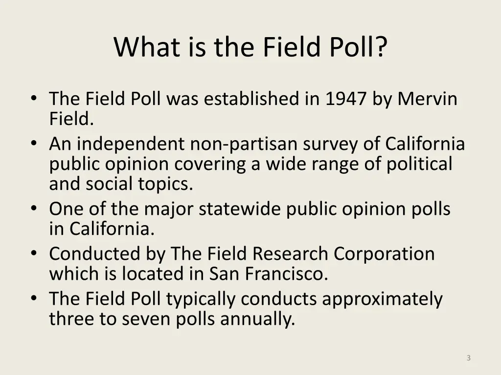 what is the field poll