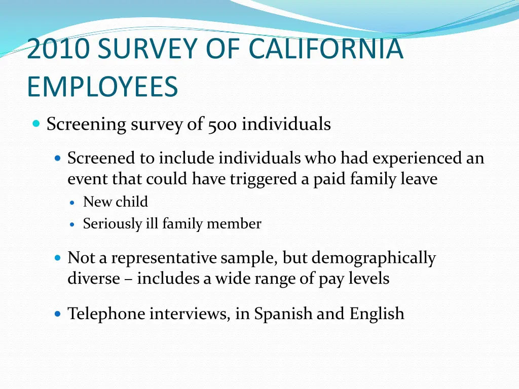 2010 survey of california employees