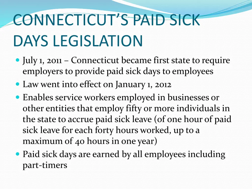 connecticut s paid sick days legislation