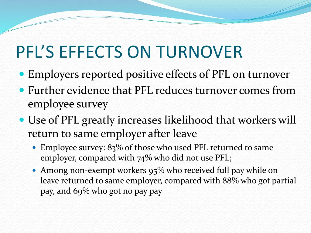 pfl s effects on turnover