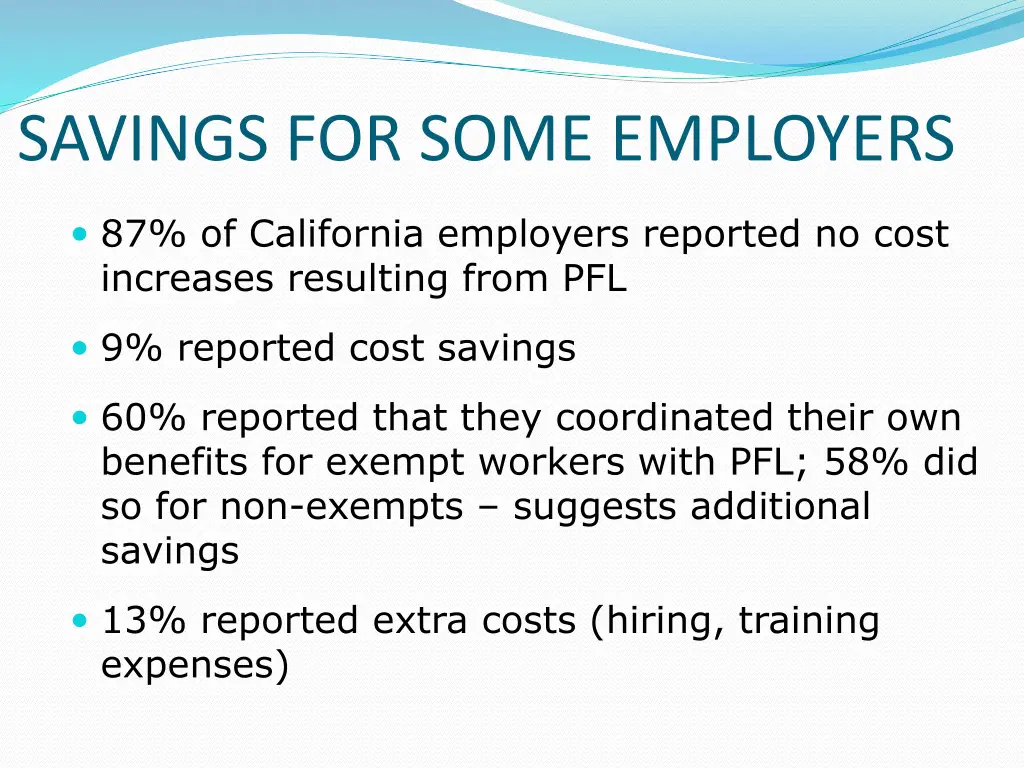 savings for some employers