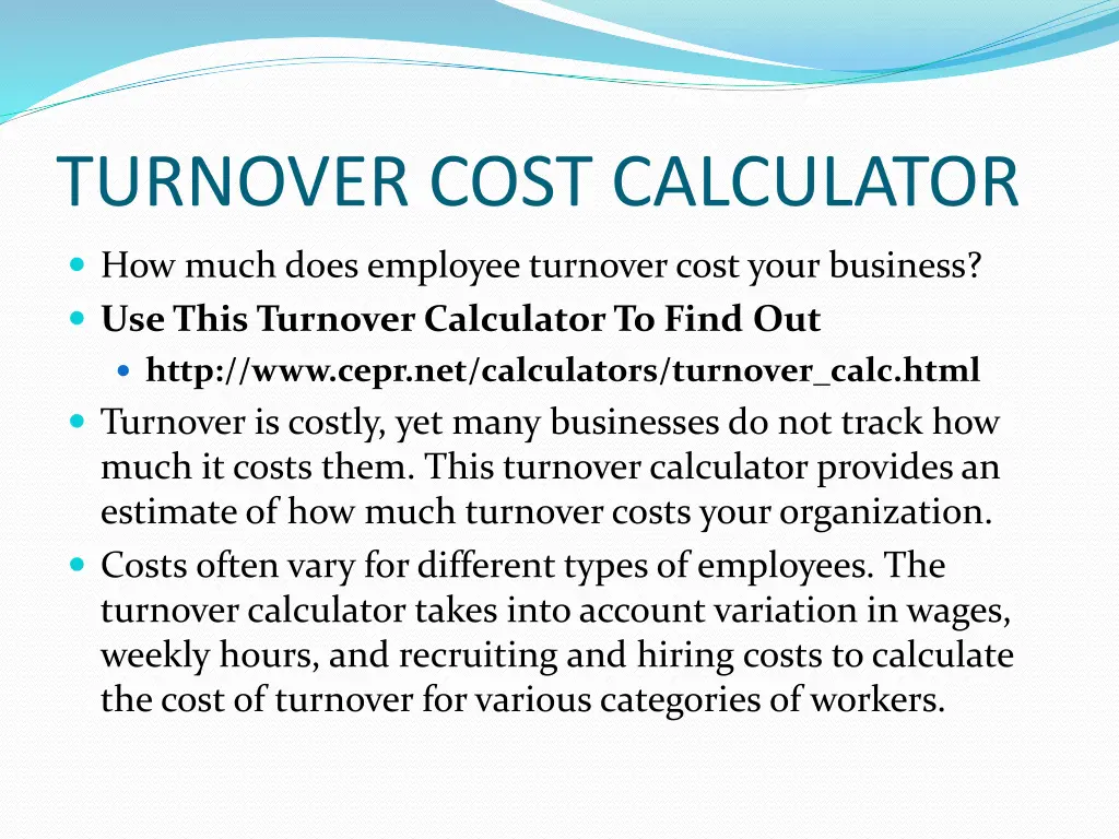 turnover cost calculator