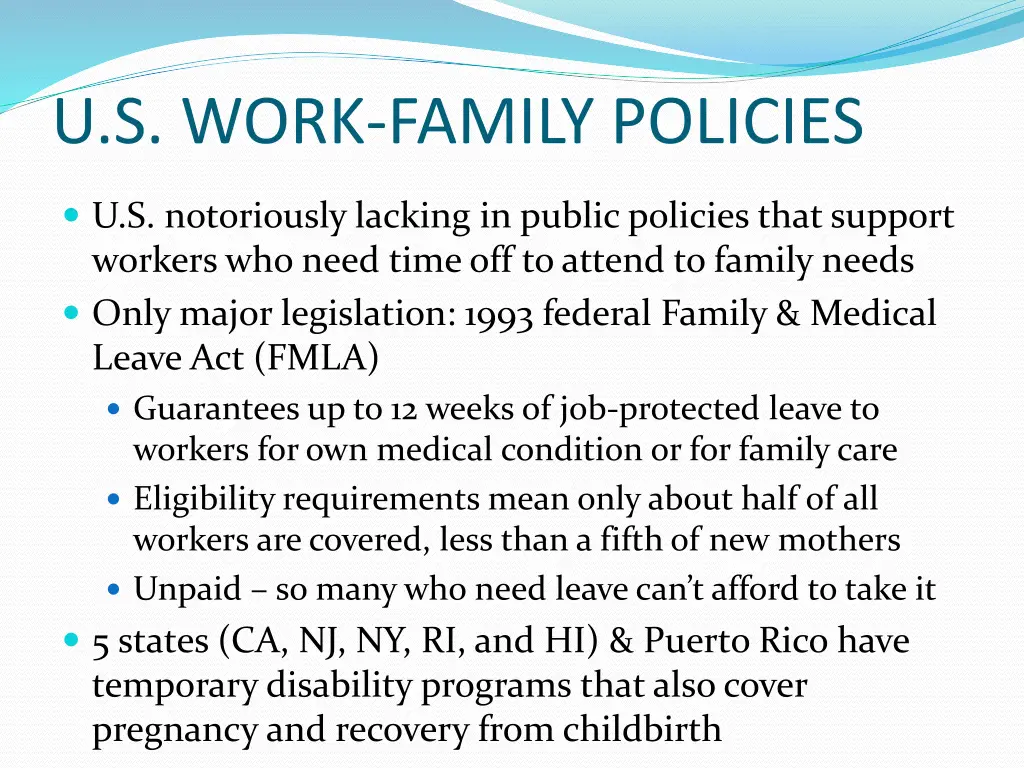 u s work family policies