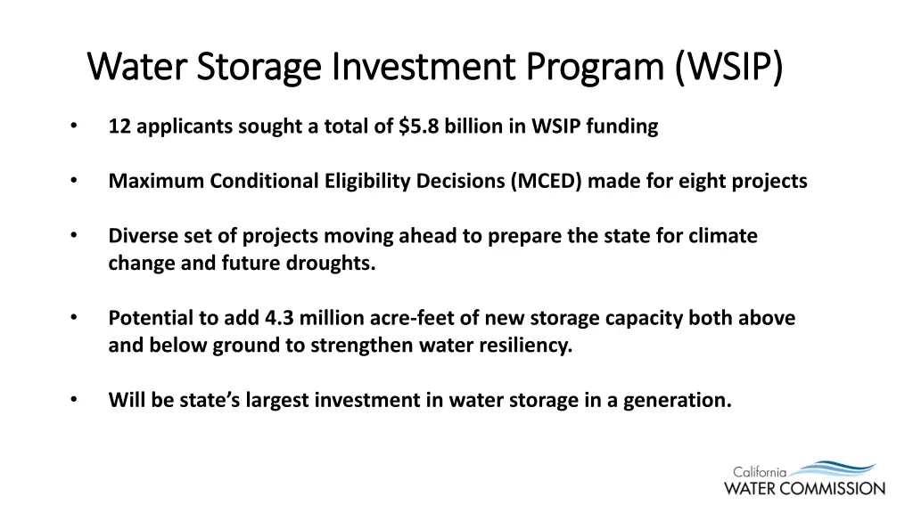 water storage investment program wsip water 1