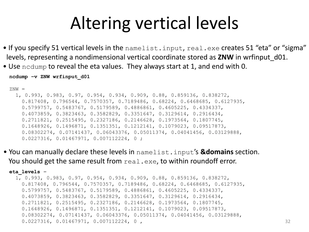 altering vertical levels