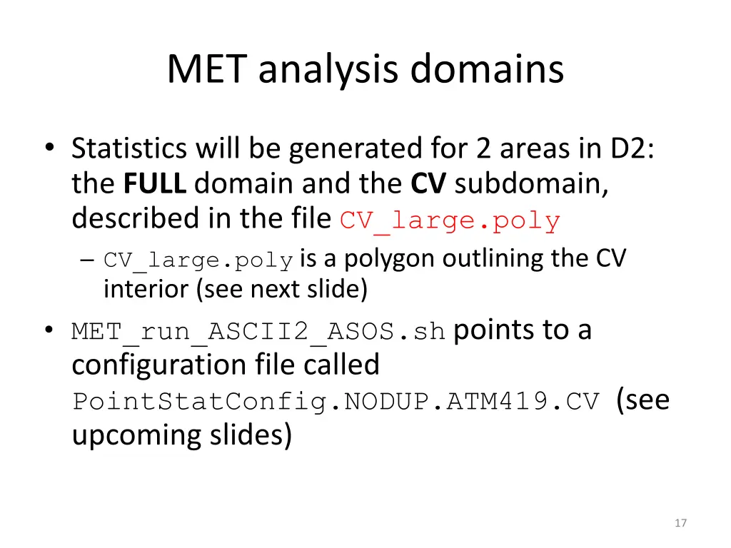 met analysis domains