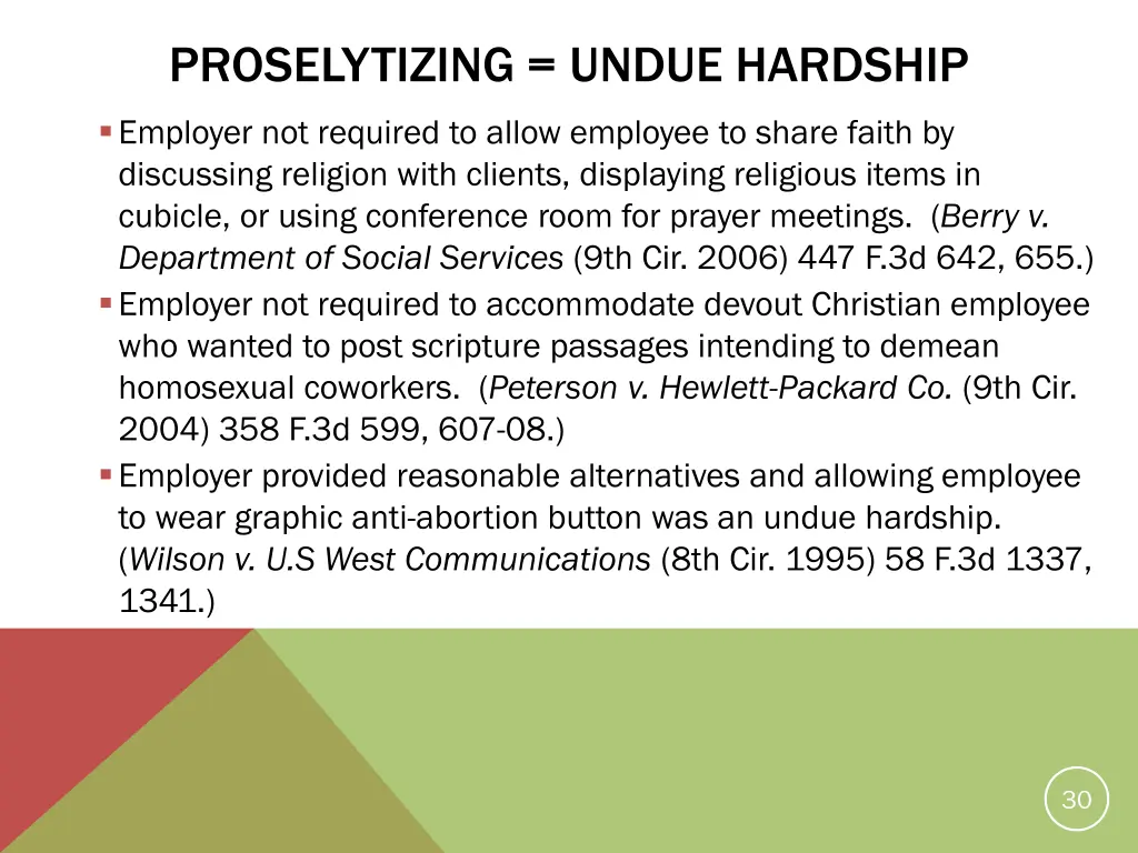 proselytizing undue hardship