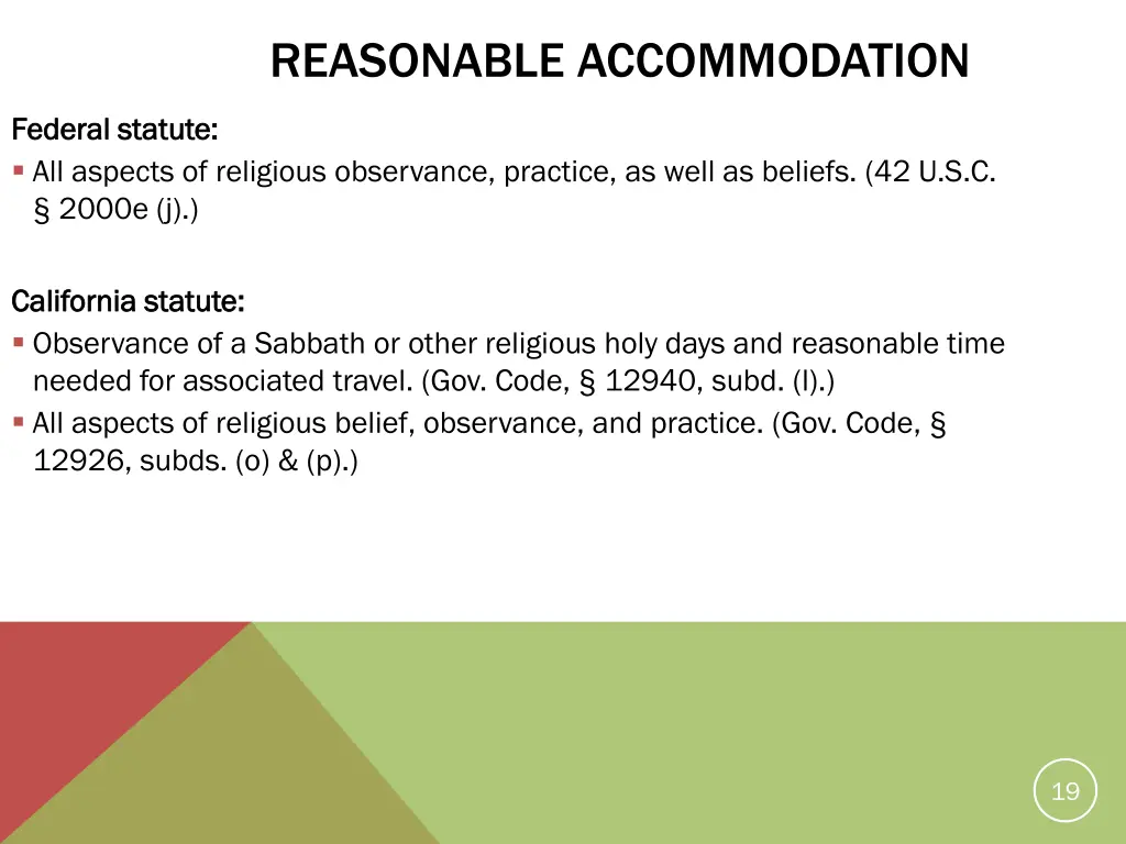 reasonable accommodation