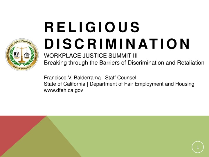 religious discrimination workplace justice summit