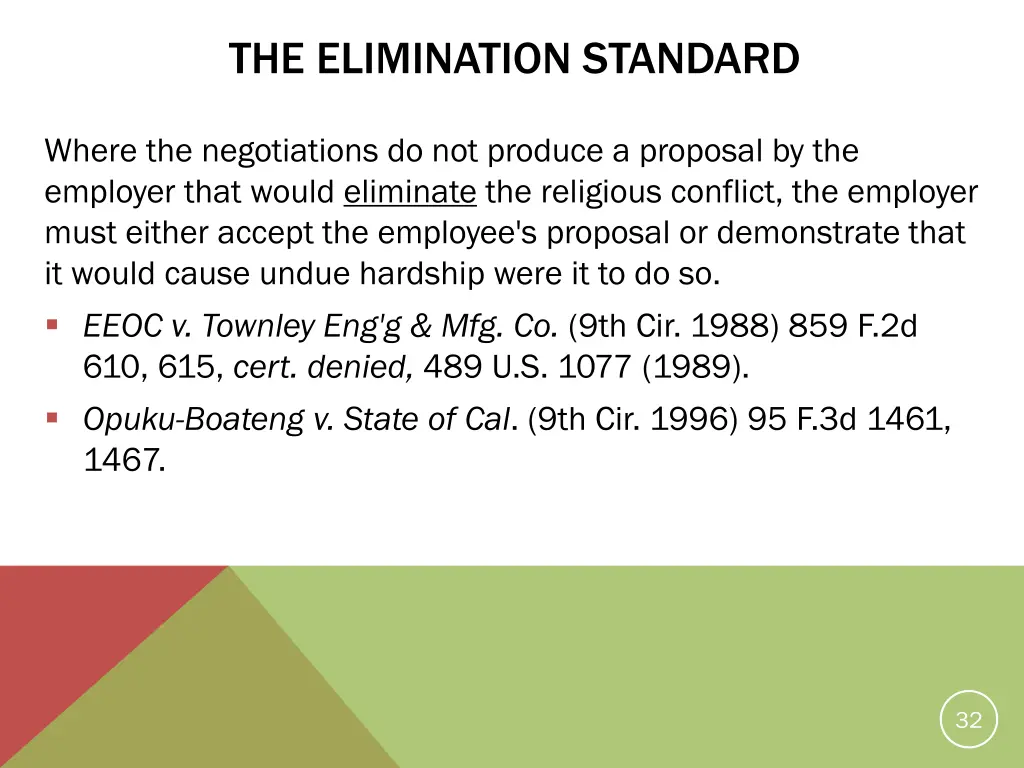 the elimination standard