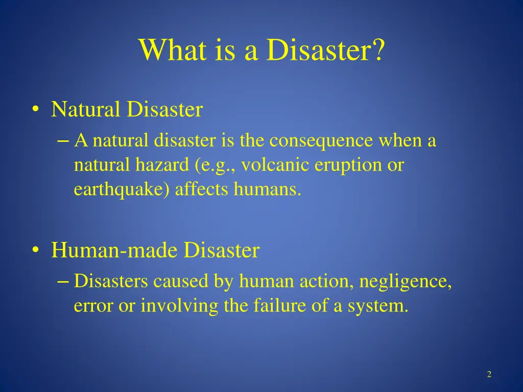 what is a disaster