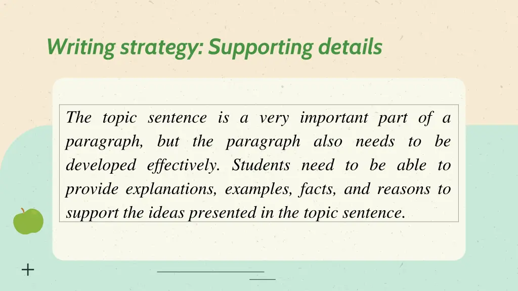 writing strategy supporting details