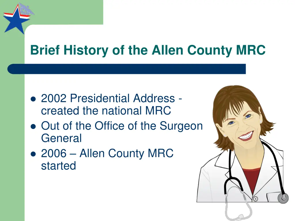 brief history of the allen county mrc