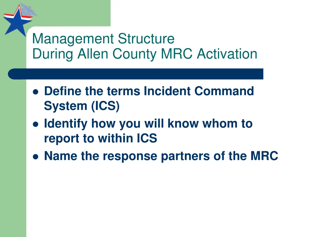 management structure during allen county