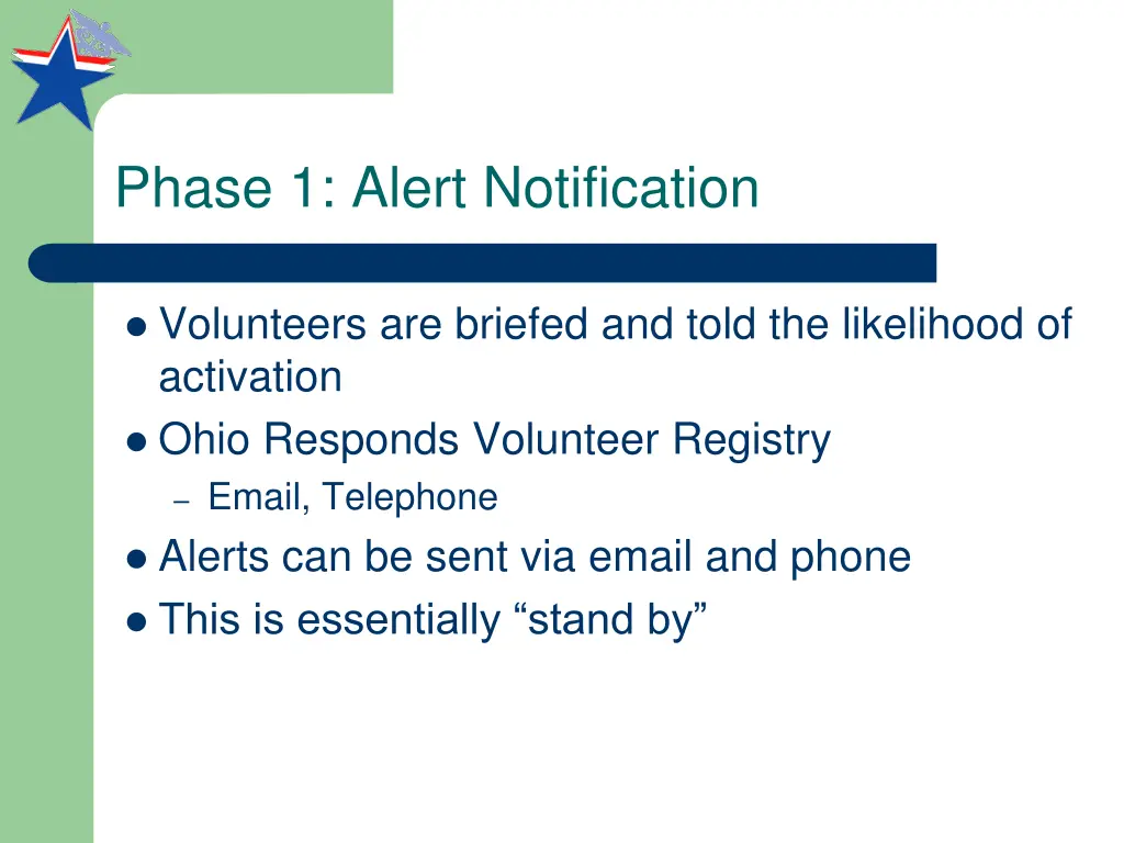 phase 1 alert notification