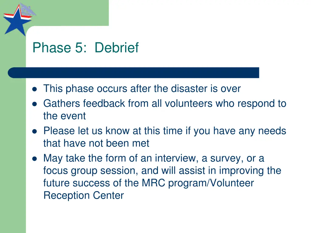 phase 5 debrief