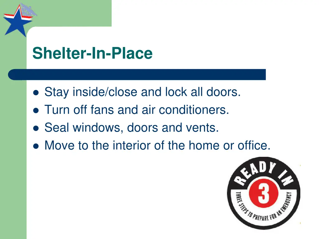 shelter in place