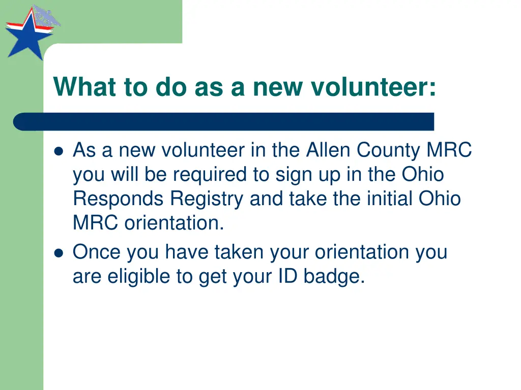 what to do as a new volunteer