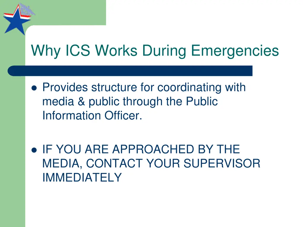 why ics works during emergencies 1