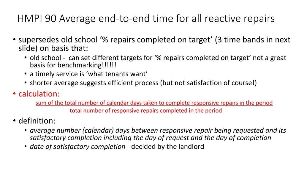 hmpi 90 average end to end time for all reactive