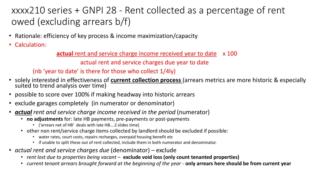 xxxx210 series gnpi 28 rent collected