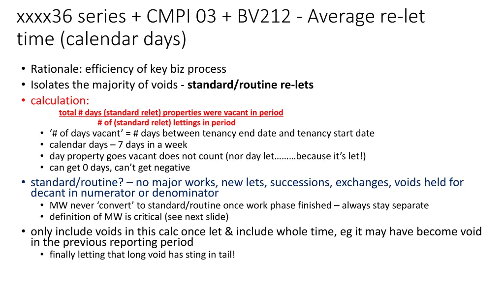 xxxx36 series cmpi 03 bv212 average re let time