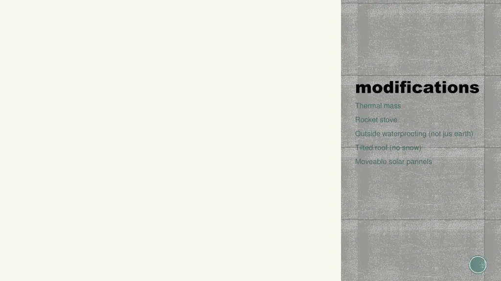 modifications thermal mass