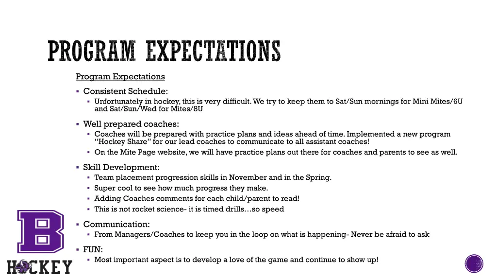 program expectations program expectations