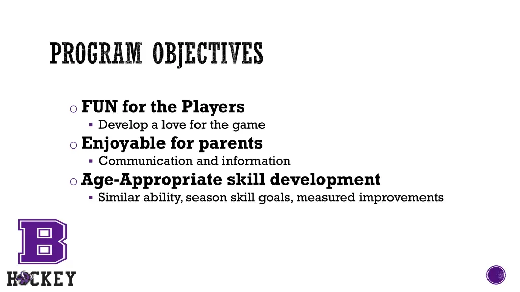 program objectives