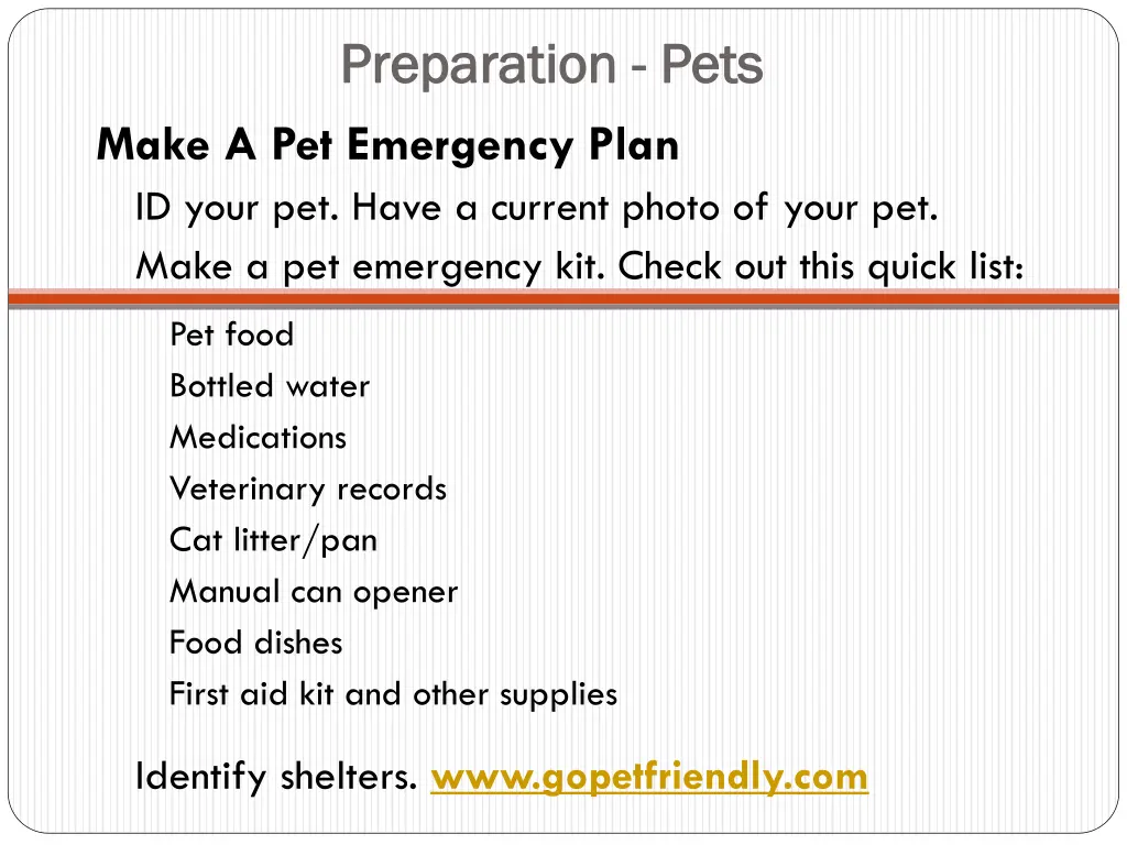 preparation preparation pets