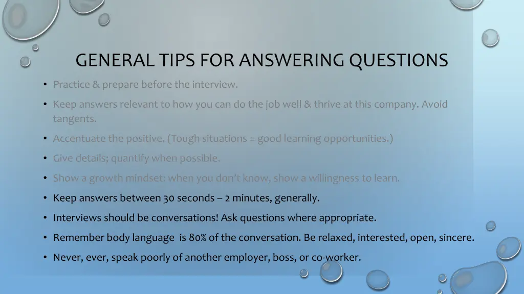 general tips for answering questions 1