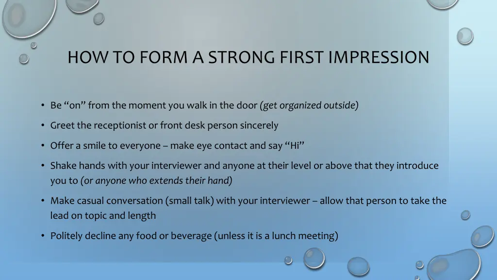 how to form a strong first impression