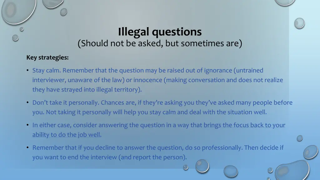 illegal questions should not be asked 1