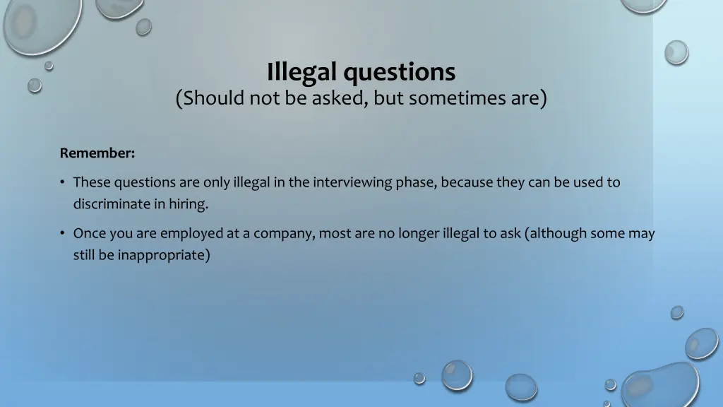 illegal questions should not be asked 3