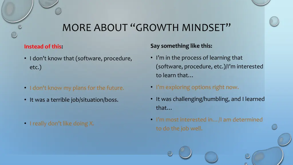 more about growth mindset